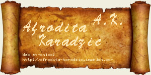Afrodita Karadžić vizit kartica